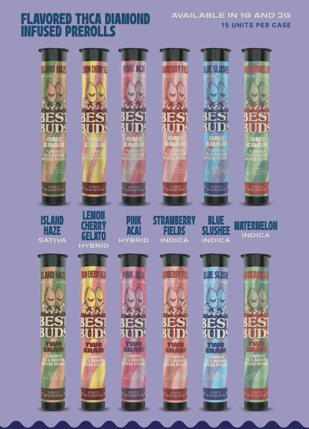 BEST BUDS (Indica) Blue Slushee Diamond Infused 1g Pre-Roll 