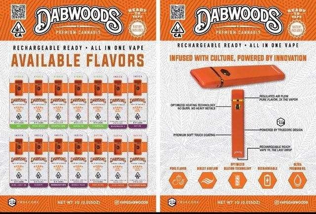 Dabwoods 100% Loud Resin (Indica) Flavor Blue Banana 1GRAM Ready to Vape Disposable 
