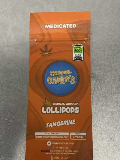 Canna Candys Lollipops Tangerine 300 mg THC