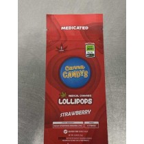 Canna Candys Lollipops Strawberry 300 mg THC
