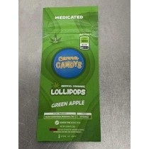 Canna Candys Lollipops Green Apple 300 mg THC