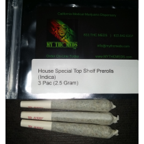 House Special Top Shelf Pre-Rolls 3 PAC 2.5 gram (Indica)