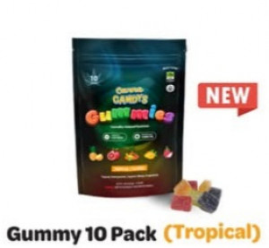 Canna Candys Gummy Bag "Live Resin" Tropical Flavors 1000mg THC (10 Count 100mg Per Gummy)