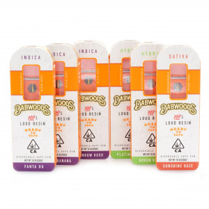 Dabwoods 100% Loud Resin (Indica) Flavor Blue Banana 1GRAM Ready to Vape Disposable 