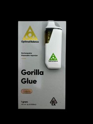 Optimal Balance (Hybrid) Flavor Gorilla Glue 85.66% THC .23% CBD 1 GRAM 