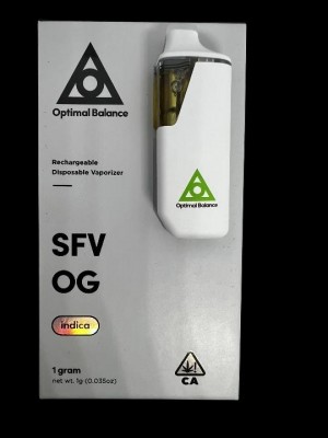 Optimal Balance (Indica) Flavor SFV OG 86.22% THC .48% CBD 1 GRAM 